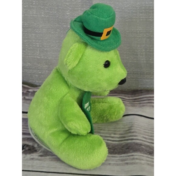 Green Plush Teddy Bear - St. Patrick’s Day Themed Leprechaun Toy Amscan Shamrock - Picture 3 of 8